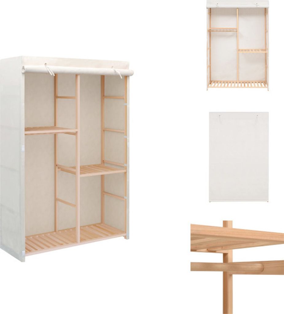 vidaXL Kleiderschrank mit 3 Ebenen 110 x 40 x 170 cm -  Produktbild 