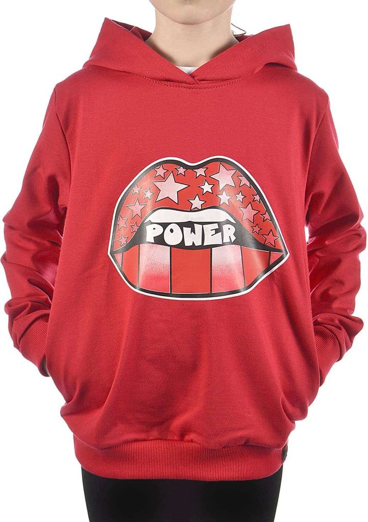 KMISSO Mädchen Pullover mit Kapuze Power Stars Rot 110