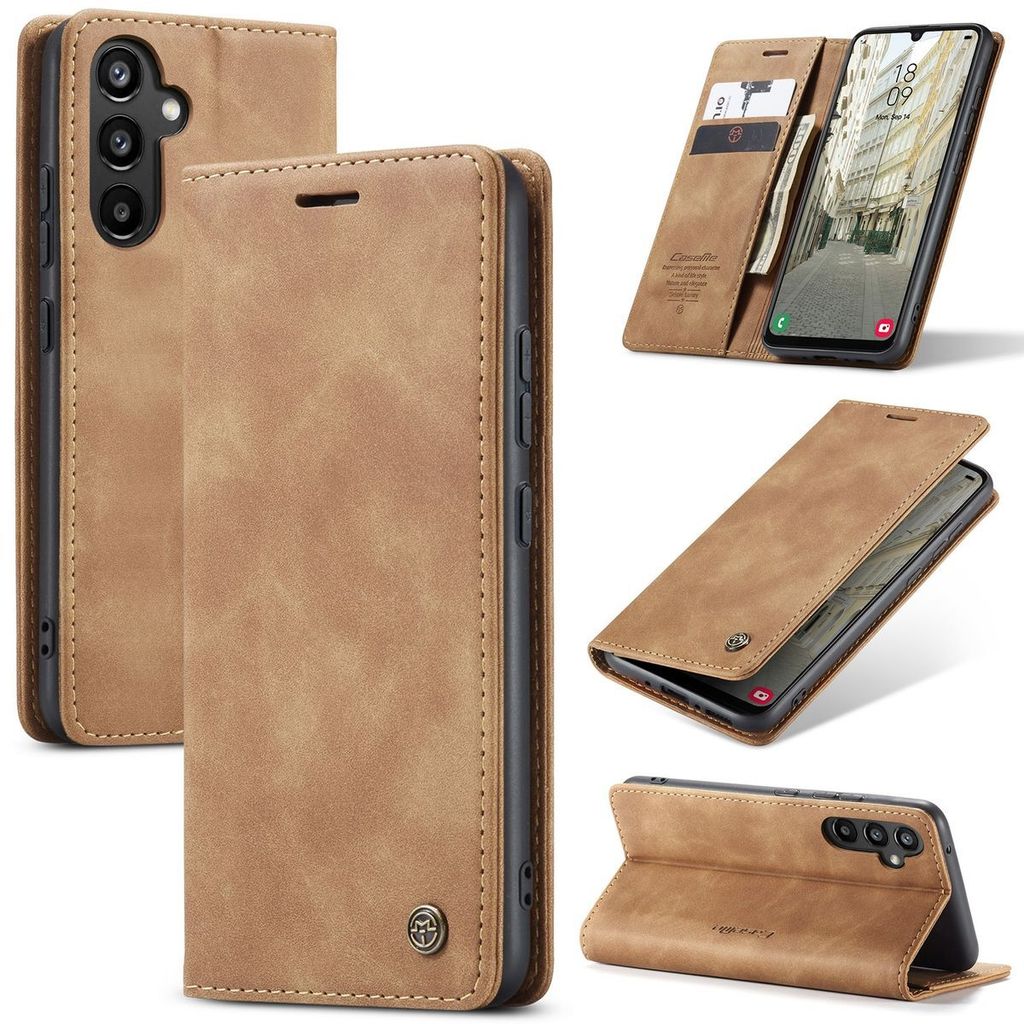 König Design Hülle kompatibel mit Kunstleder Handyhülle - Handy Case Braun