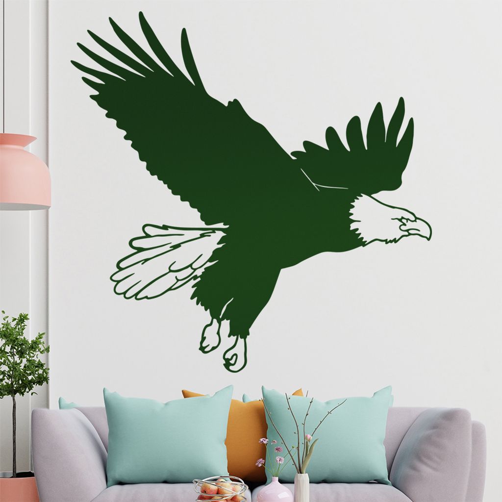 KIWISTAR Adler - Flug Aussicht Beobachter Auge Wandtattoo in 6 Größen - Wandaufkleber Wall Sticker - Dekoration, Küche, Wohnzimmer, Schlafzimmer...