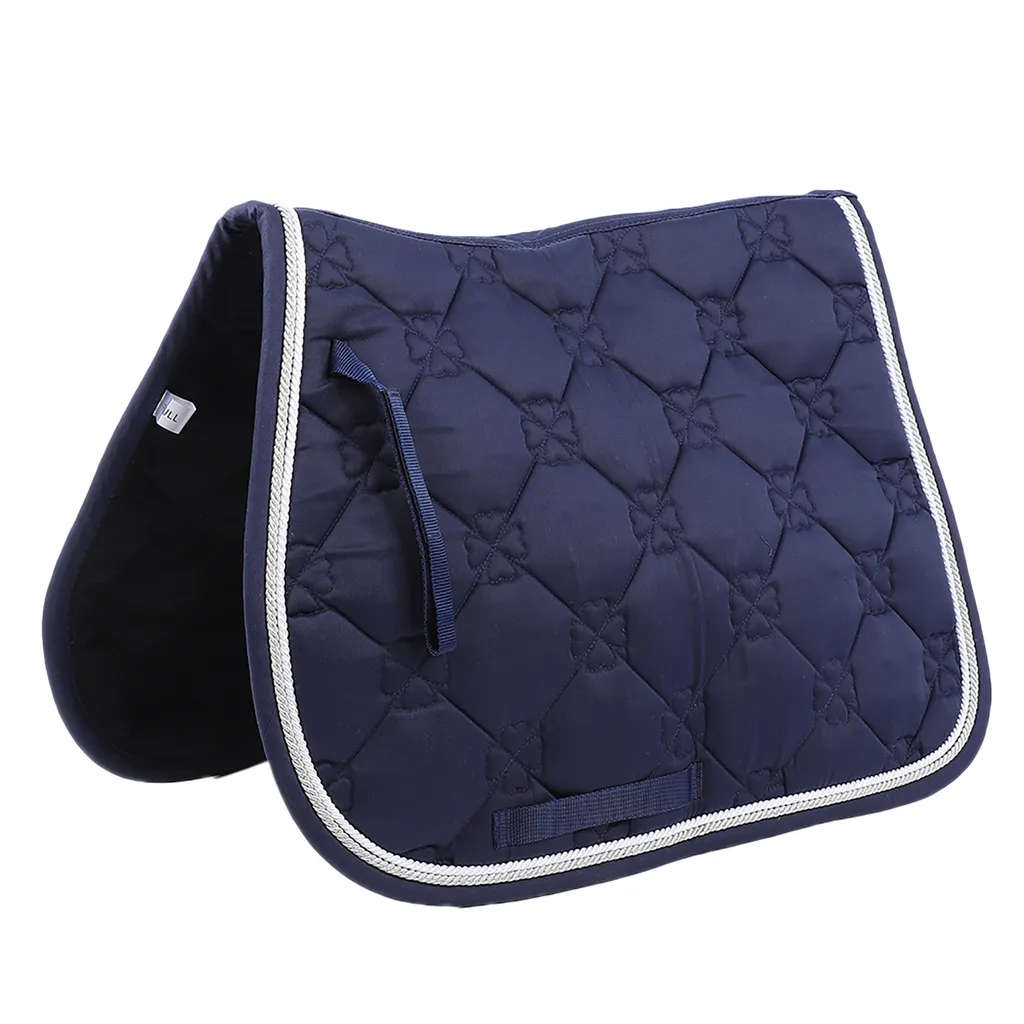 Tapis de selle de cheval en coton bleu marine, absorption optimale