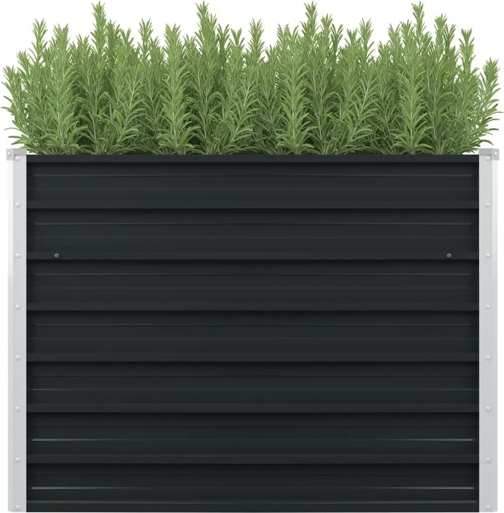 Jardinière surélevée en métal gris 100x100 cm pour potager et fleurs