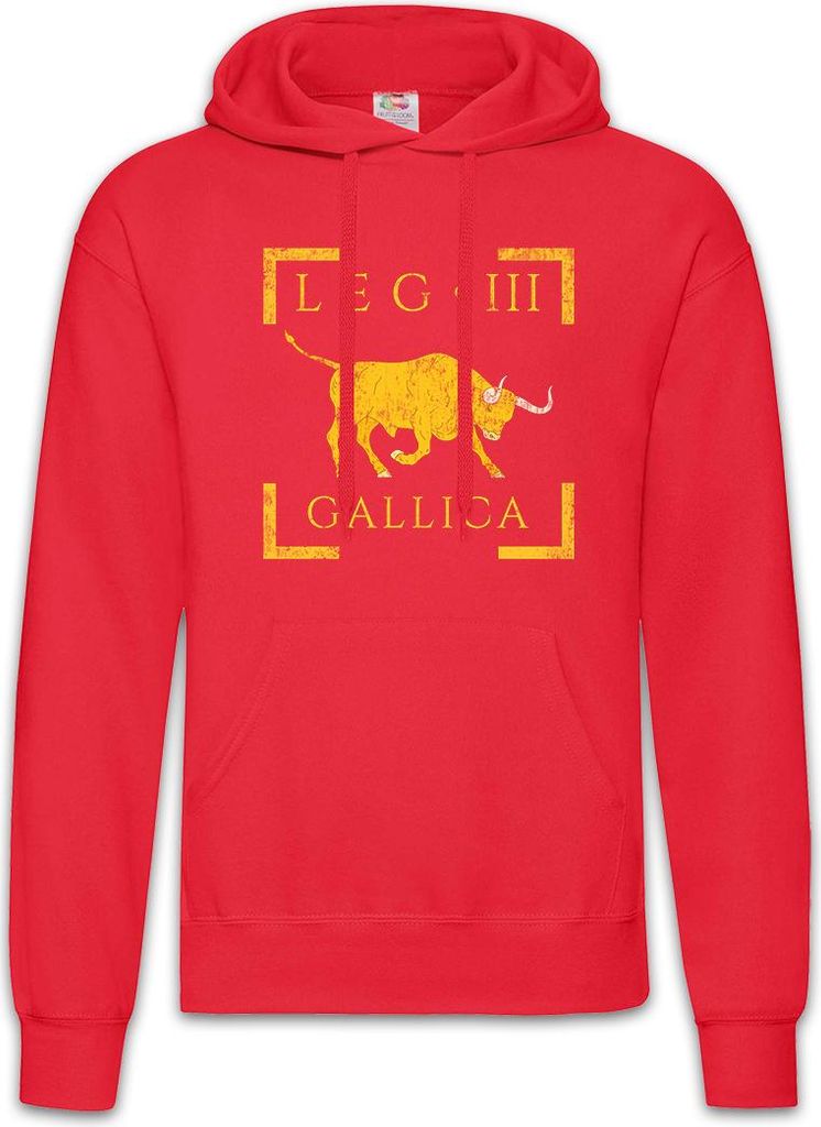Urban Backwoods Legio III Gallica, Herren Hoodie, Farbe: Rot, Größe: L