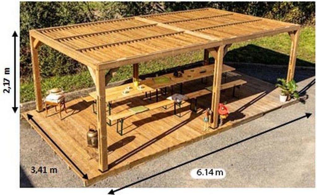 Pergola Thermauvent - Bois thermochauffé - Ventelles Image du produit 