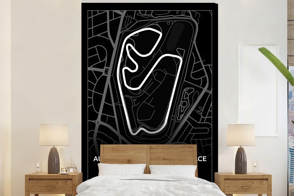 MuchoWow Fototapete für Wohnzimmer oder Schlafzimmer Wandtapete Vinyl Motivtapete Rennstrecke - Brasilien - Rundkurs - Formel 1 - Autódromo Jos...