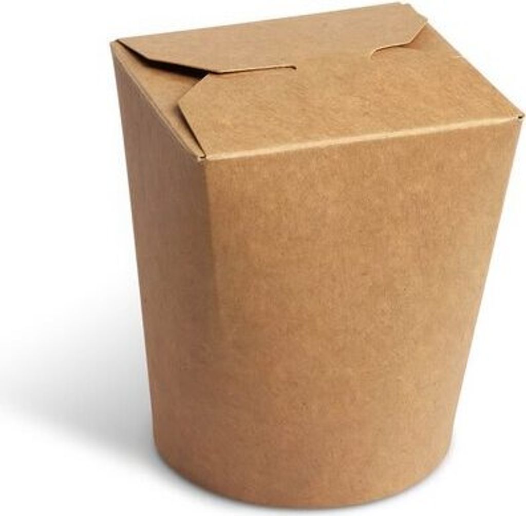 250x Food Box Take Away Box 80x73x100mm 500ml Kraftpapier beschichtet braun