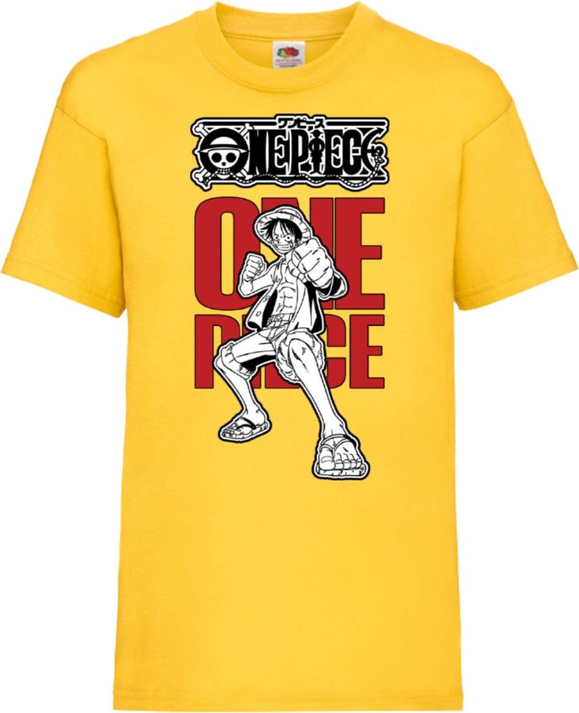 Kinder T-Shirt One Manga Piece Anime 04 Pirates, 12-13 Jahr - 152 / Gelb