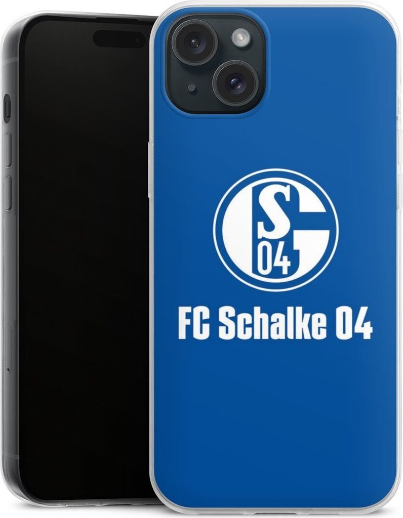 DeinDesign Slim Hülle für Apple iPhone 15 Plus Silikon Case Ultra Dünn Handyhülle FC Schalke 04 Logo Offizielles Lizenzprodukt