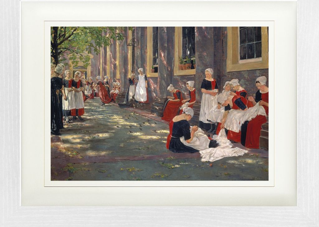 Max Liebermann Gerahmtes Bild Mit Edlem Passepartout | Wand-Bilder | Im Bilderrahmen - Freistunde Im Amsterdamer Waisenhaus, 1881-1882 (30 x 40 cm)