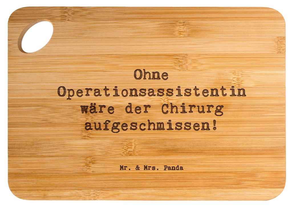 Mr. & Mrs. Panda Holzbrettchen Spruch Operationsassistentin Wichtigkeit - Transparent - Geschenk, Brett, Schlüsselrolle, Berufe, personalisierte G...