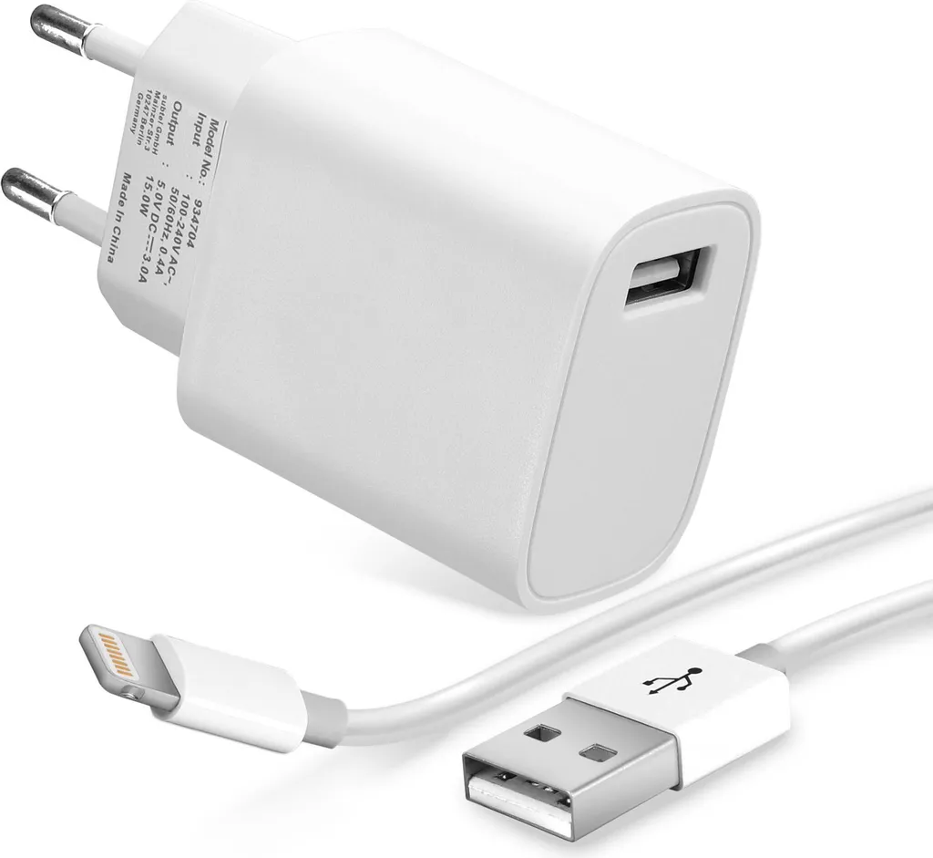 Caricatore subtel Lightning 8 Pin + Cavo USB 5V 3A per iPhone e iPad
