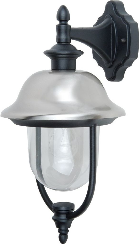 Alu Außenwandleuchte "VERONA" schwarz/silber abwärts 1037-ST-CAP Lutec