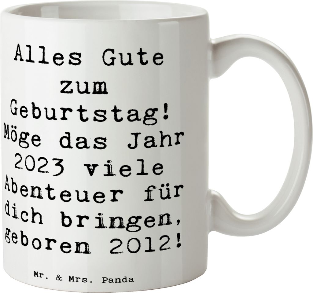 Mr. & Mrs. Panda Kaffeetasse Spruch 2012 Geburtstag - Weiß - Geschenk, Geburtstagsfeier, Pott, bedruckt, Erinnerung, 2023, Happy Birthday, Kaffeeb...