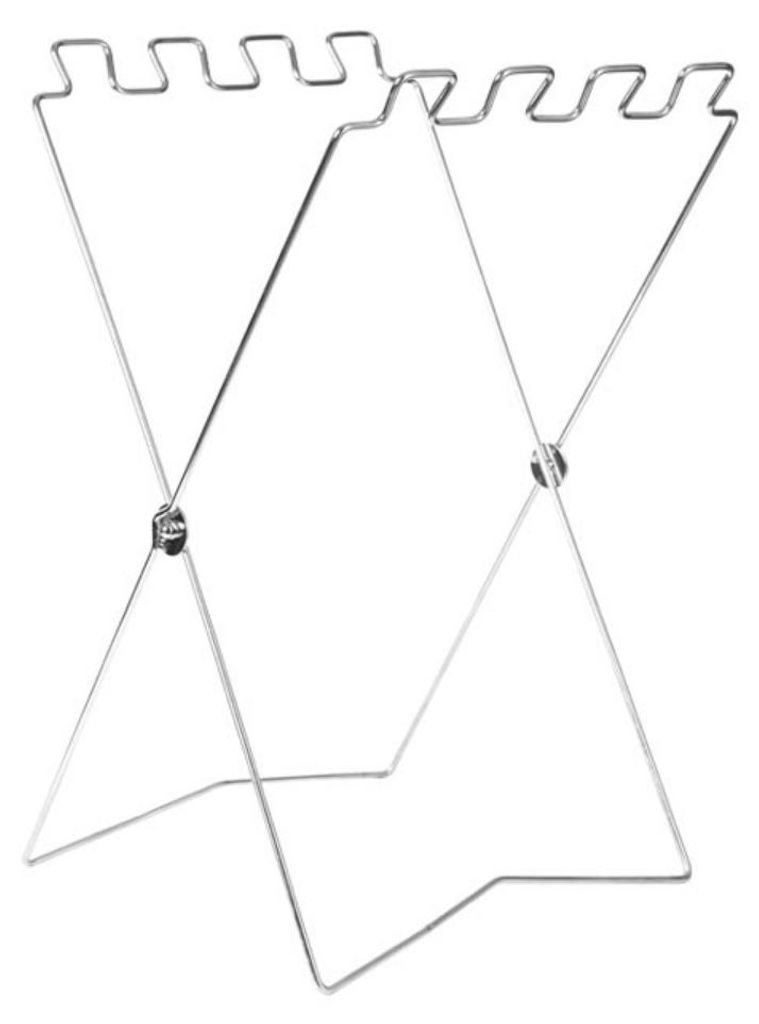 INF Klappbarer Eisen-Müllständer 56x32x56cm tragbar für Camping Outdoor Weiß