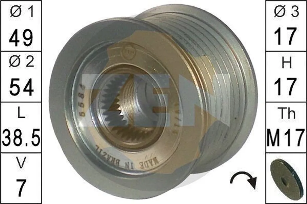 Roue libre d'alternateur pour moteur Renault Scenic III et Grand Scenic