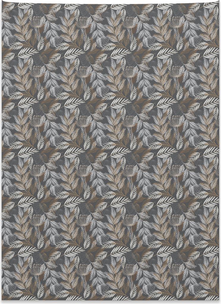 Abakuhaus Jahrgang Wandteppich, Nostalgische Blumenkunst aus Weiches Mikrofaser Stoff Kein Verblassen Klare Farben Waschbar, 110 x 150 cm, Kokosnus...