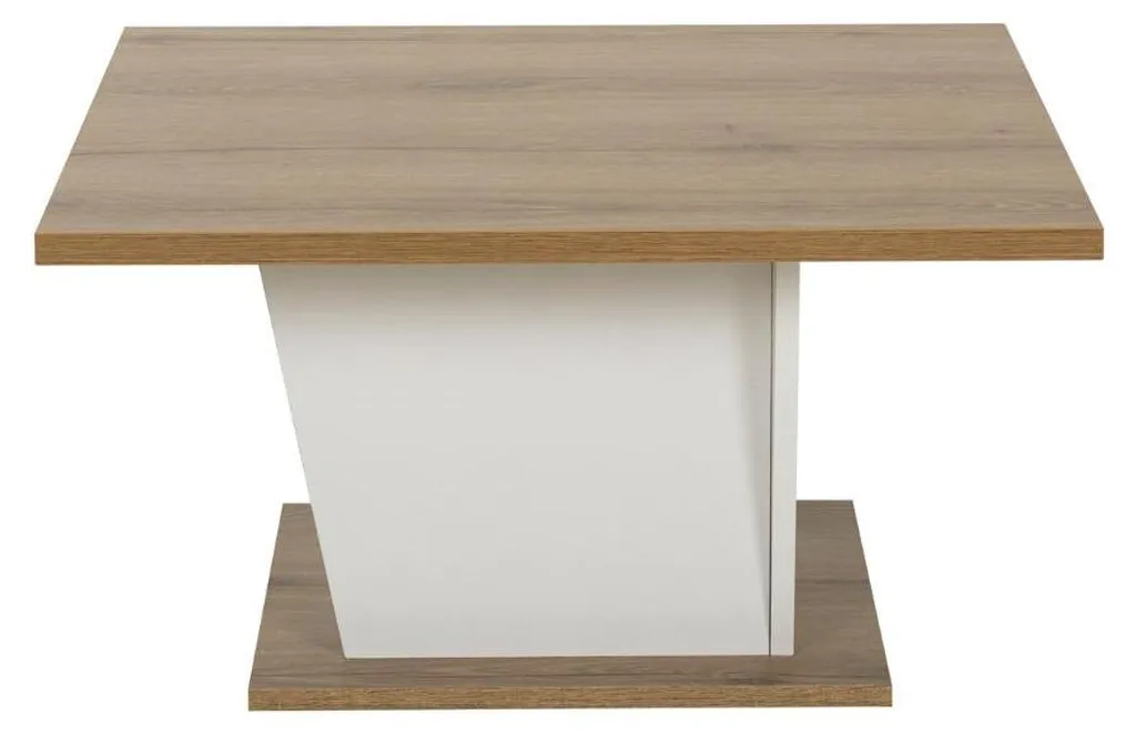 Table Basse Bar ATOS pour Apéritif Gain de Place Salon Blanc et Chêne