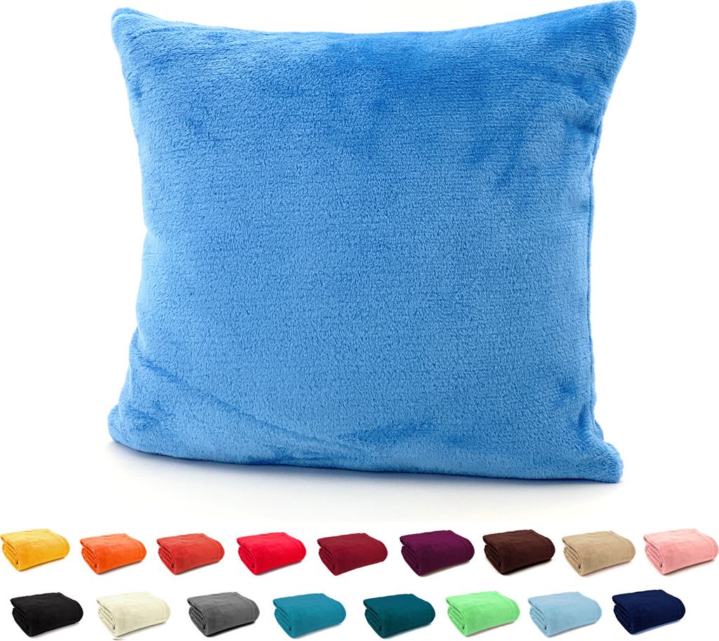 heimtexland ® Flanell Kuschel Kissen Super Soft Plüsch Deko Produktbild 