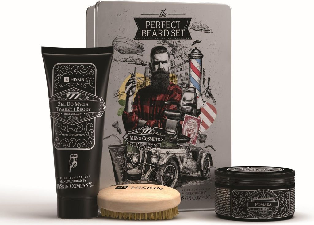 HiSkin The Perfect Beard Kit brosse à barbe + pommade pour Image du produit 
