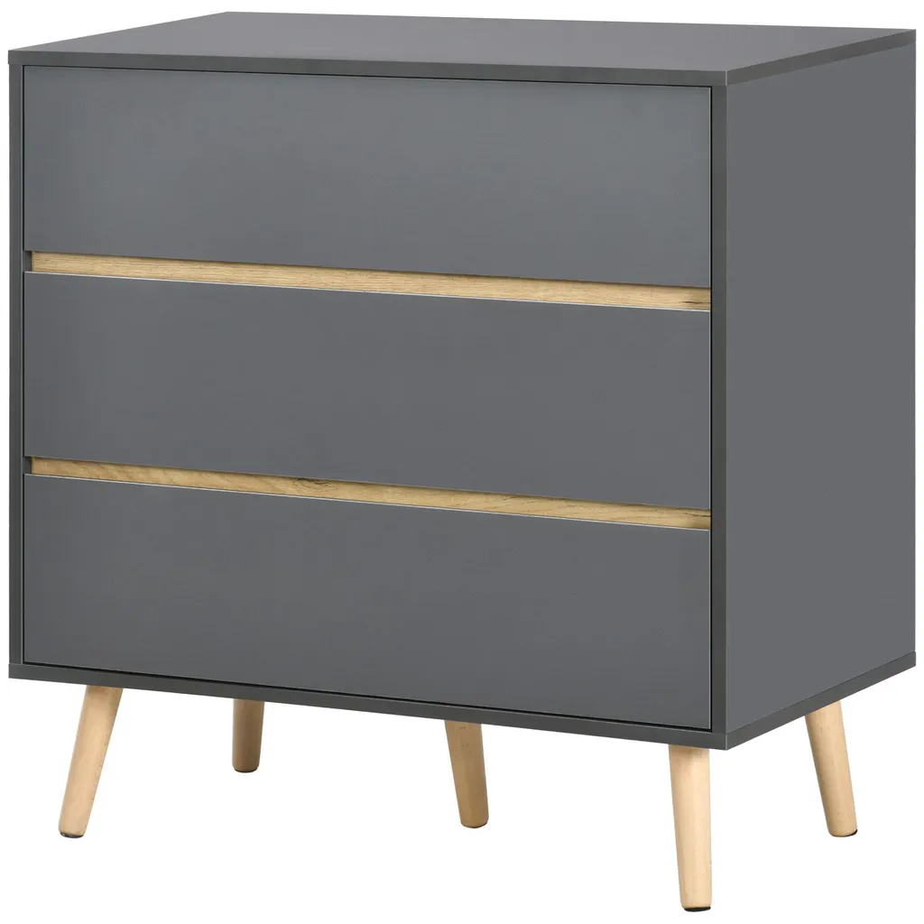 Rangement chambre commode grise 3 tiroirs scandinave gain de place 80cm