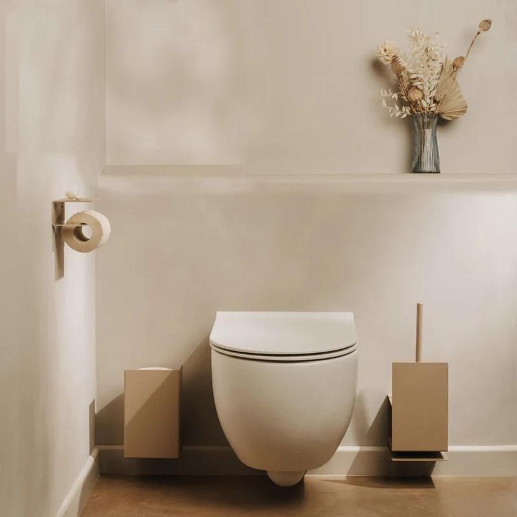 Fink WC-Bürstenhalter Wandmontage in Stahl schwarz/weiß/grau, verschiedene Größen, Farbe:Grau, Größe:Medium