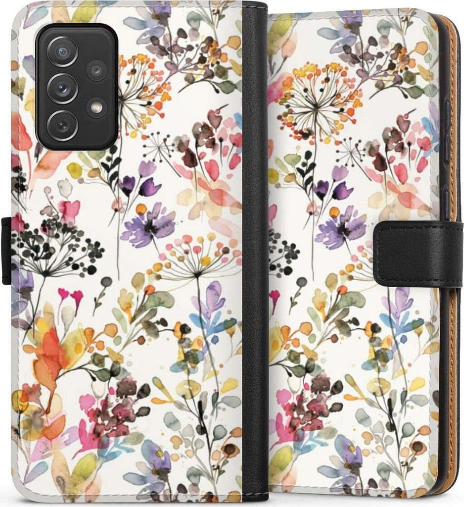 DeinDesign Klapphülle für Samsung Galaxy A72 Handytasche Lederhülle Tasche Blume Muster Pastell