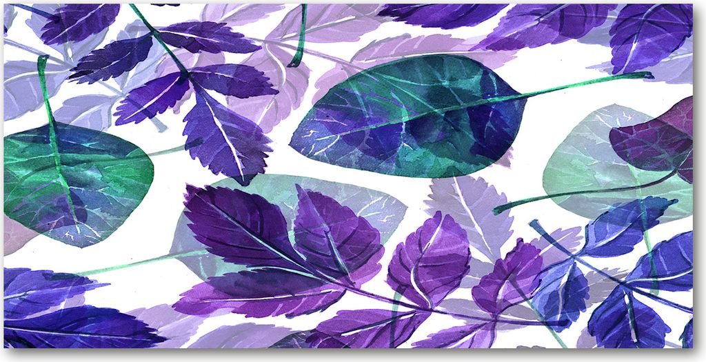 Tulup Leinwandbild -100x50 cm - Wandkunst - Drucke auf Leinwand - Leinwanddruck - Blumen & Pflanzen - Lila - Bunte Blätter