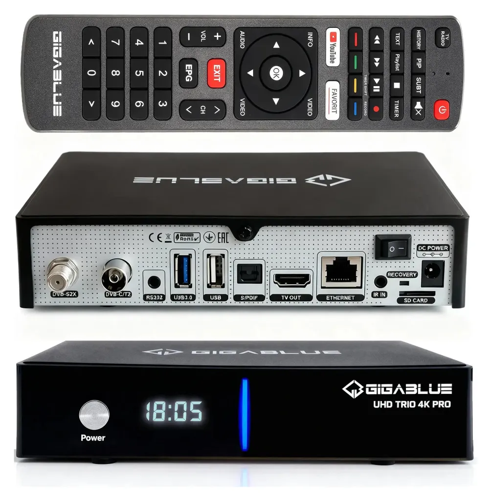 Décodeur Satellite et TNT GigaBlue 4K PRO pour Streaming et TV HD - 6