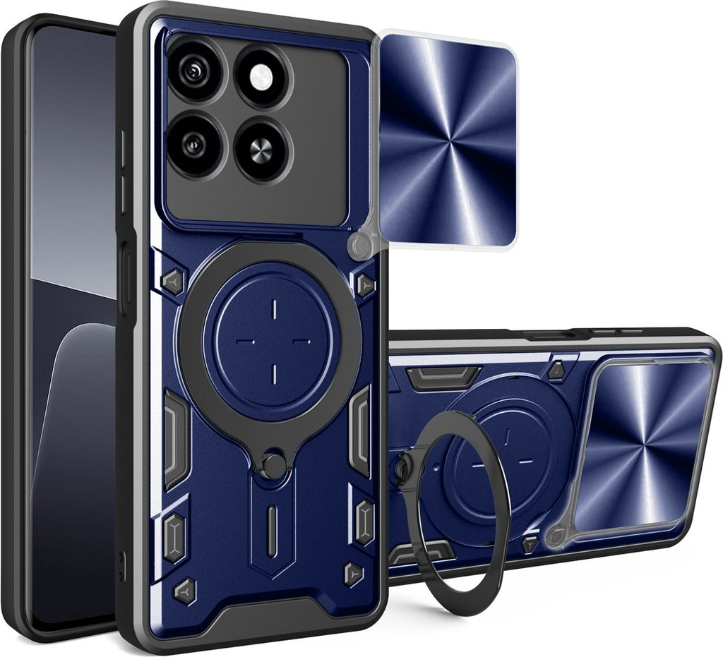 Outdoor Panzer Hülle für ZTE Blade A55 / A35 Handyhülle mit Slide Kameraschutz Ringhalter Bumper in Blau