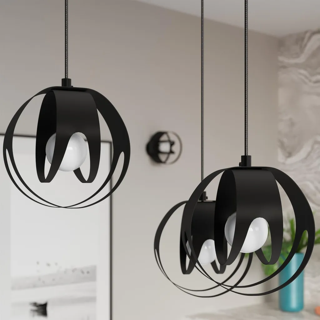 Lampada TULOS Nero Sollux: Look Moderno e Acciaio Nero per la Casa - 7