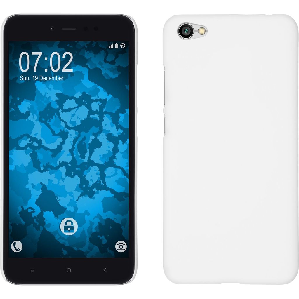 PhoneNatic Case kompatibel mit Xiaomi Redmi Y1 Lite - Hülle weiß gummiert Hard-case Cover