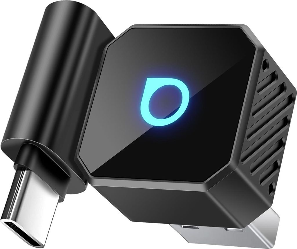 Avizar, Ottocast Mini USB-C Adapter für CarPlay und Android Auto, Schwarz