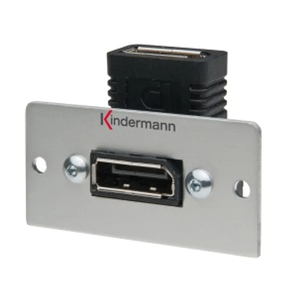 Insert Displayport 90° Kindermann avec Gender Changer et cache 54 x 54 mm