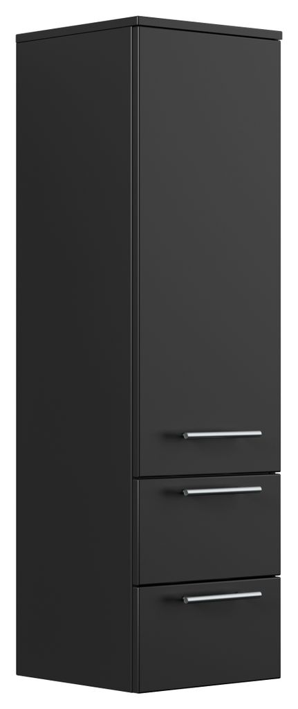 Hochschrank 120 cm schwarz mit Glaseinlagen : Schwarz Varianten: Schwarz
