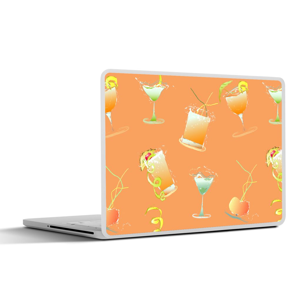 MuchoWow Laptop Aufkleber Sticker Cover Cocktail - Orange - Entwurf 40x30 cm - Laptop Dekoration - Selbstklebend