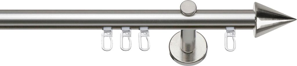 SN Deco - Innenlaufgarnitur Pisa, 16 mm, 1-Lauf, edelstahl optik, 480 cm (3x160 cm inkl. Verbinder)