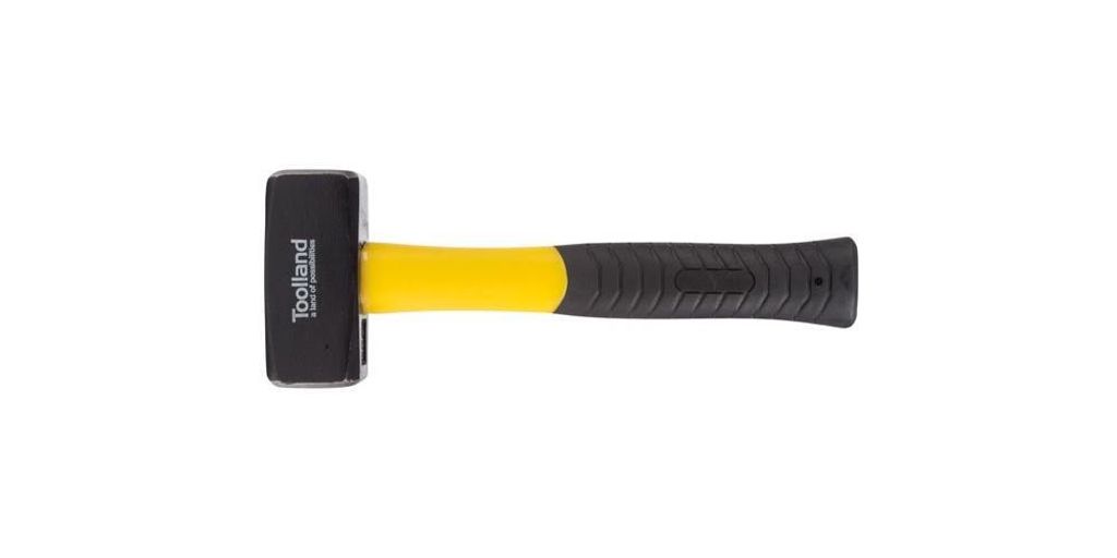 Toolland Fäustel, Stahlkopf 1000 g, Glasfaserstiel für Stärke & Langlebigkeit, gelb/schwarz