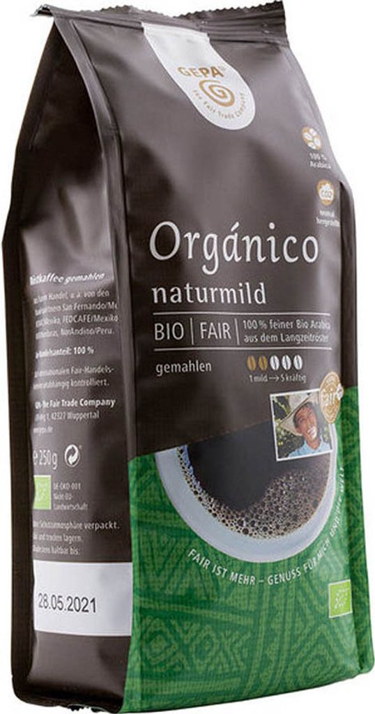 Café Orgánico - Kawa Arabica naturalna łagodnie mielona Zdjęcie produktu 