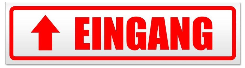 Kiwistar - Autoaufkleber - Rot - 45 x 12 cm - Eingang mit Pfeil - Hinweis Aufkleber Sticker für Auto, Kfz, Fahrrad, PKW, LKW