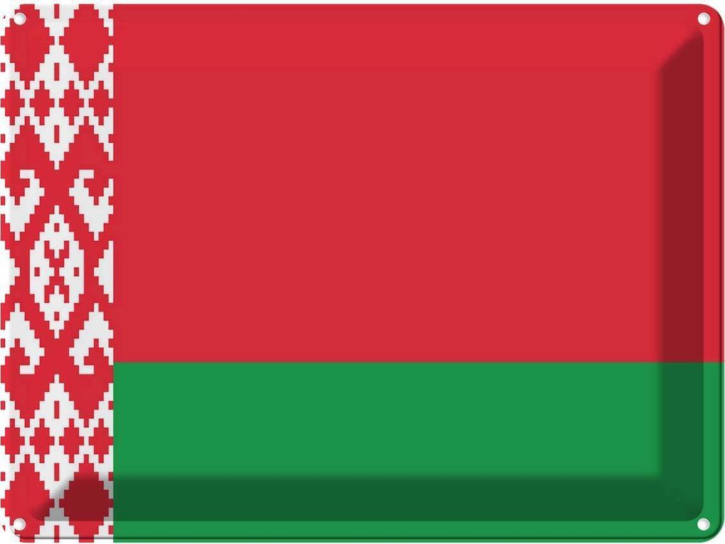vianmo Blechschild 30x40 cm Weißrussland Belarus Flagge Fahne Wappen