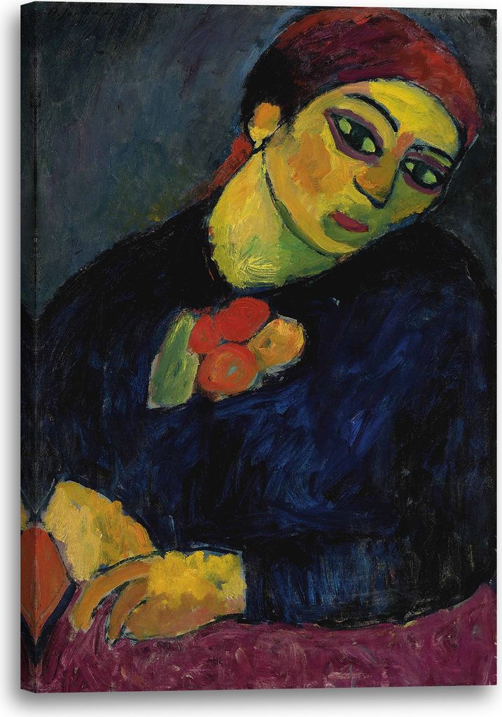 Leinwandbild (60x80cm): Alexej von Jawlensky - Hélene, echter Holz-Keilrahmen inkl. Aufhänger, handgefertigt in Deutschland