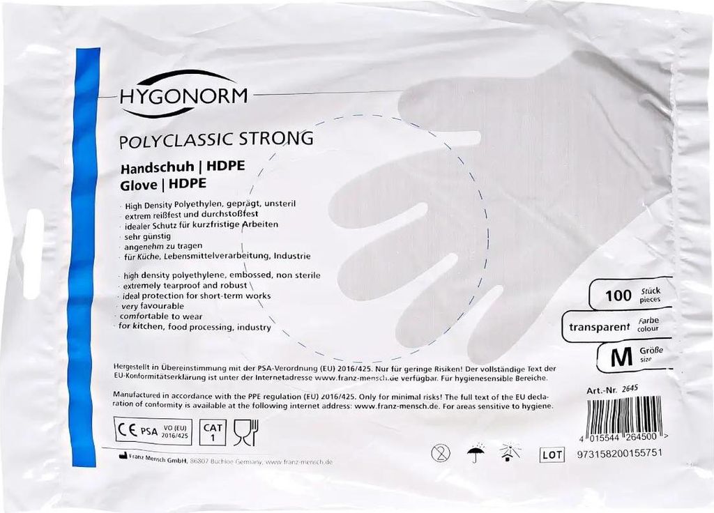 Hygonorm HDPE-Handschuhe "Polyclassic Strong" | 100 Stück : Produktbild 