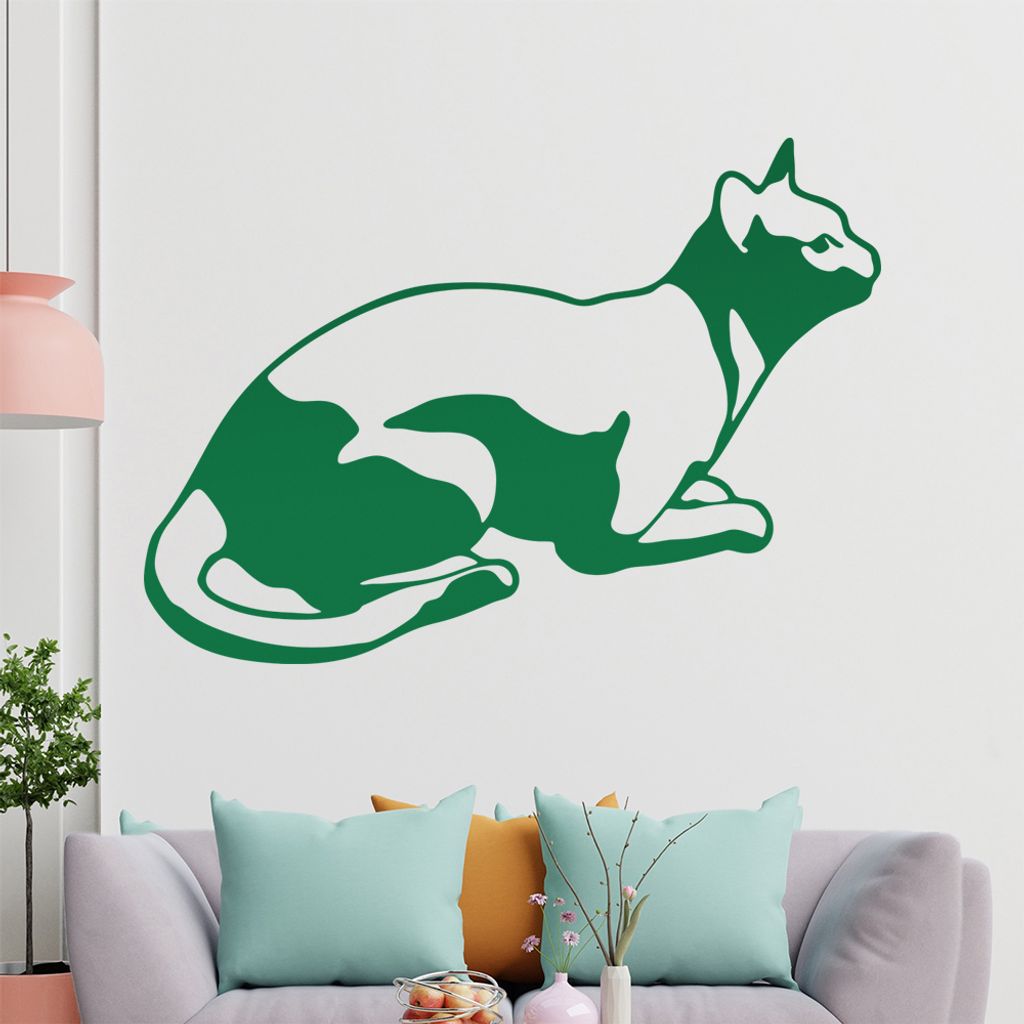 KIWISTAR Katze liegt - Kitty Cat Kater Wandtattoo in 6 Größen - Wandaufkleber Wall Sticker - Dekoration, Küche, Wohnzimmer, Schlafzimmer, Badezi...