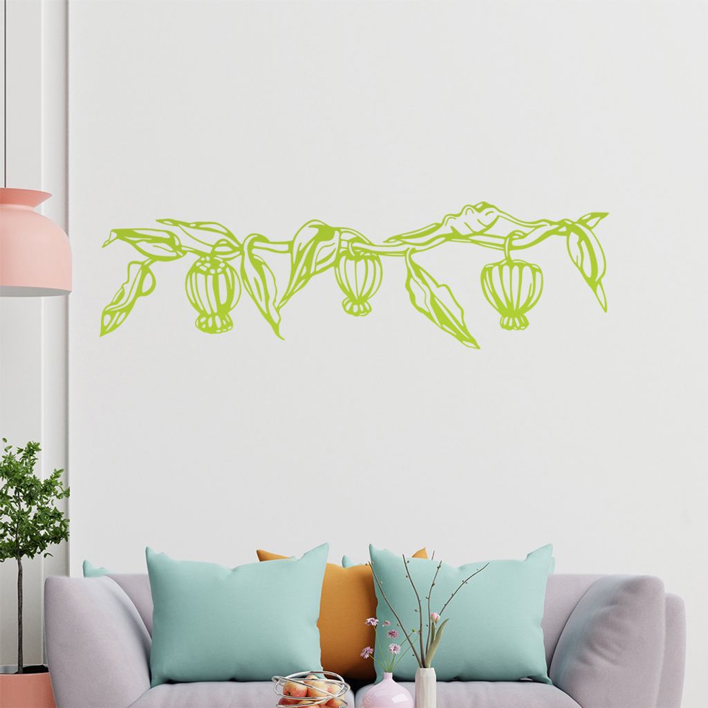 Blume - Ranken Wandtattoo in 6 Größen - Wandaufkleber Wall Sticker - Dekoration, Küche, Wohnzimmer, Schlafzimmer, Badezimmer
