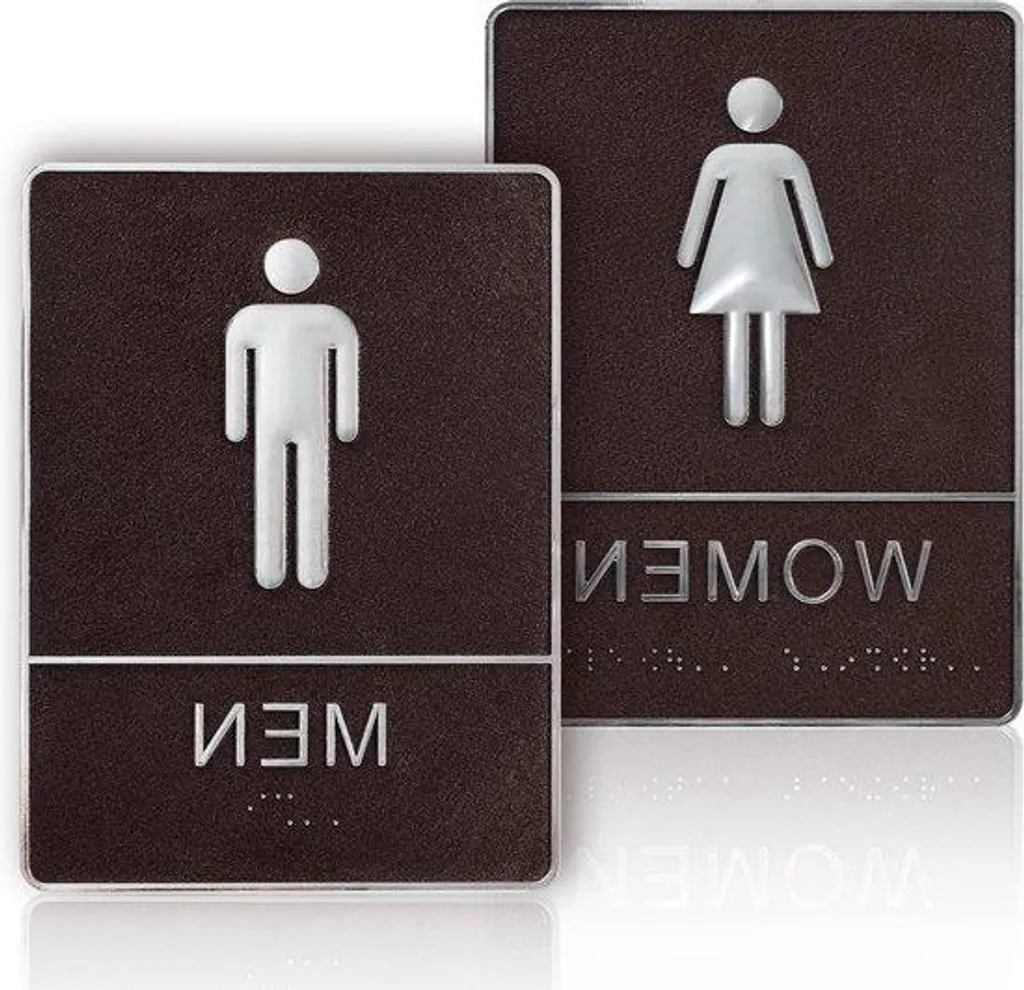 Signalétique Braille Tactile en Relief Marron, Set de 2 Panneaux Pro