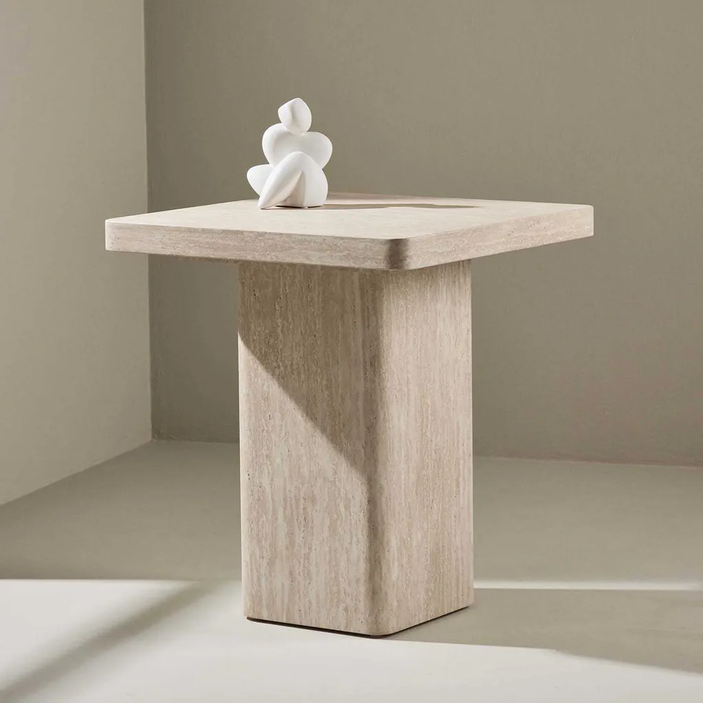 Table basse beige Qvart mate résistante et facile à monter pour séjour - 10