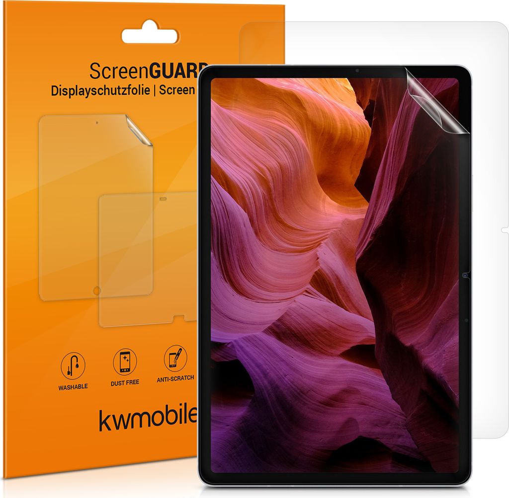 kwmobile 2x Schutzfolie kompatibel mit Samsung Galaxy Tab S7 FE - Folie klar Full Screen Tablet