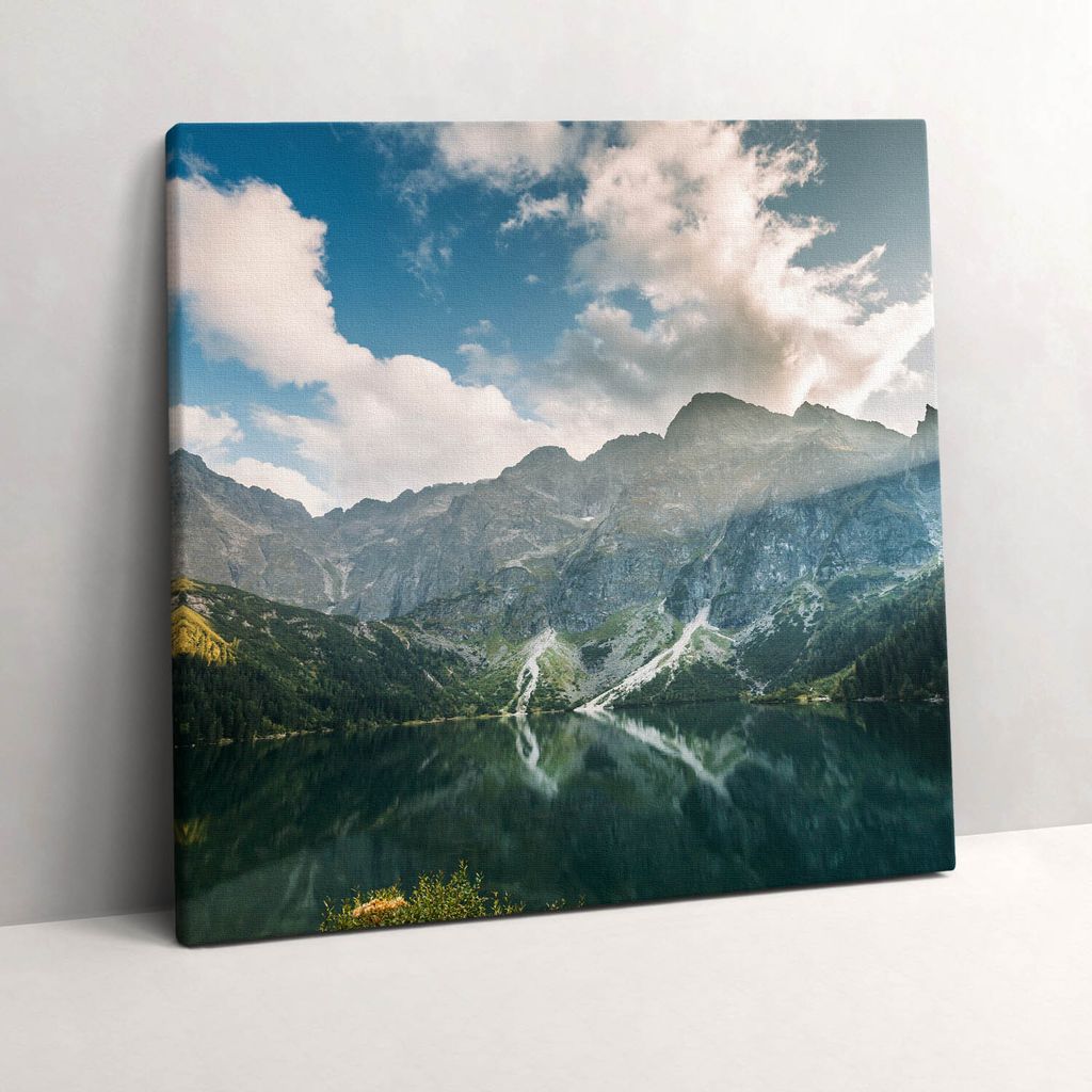 Mountain nature landscape – Leinwandbild Wandbild – 60x60 cm – Leinwandbilder – Wandbilder – Schlafzimmer – Flur