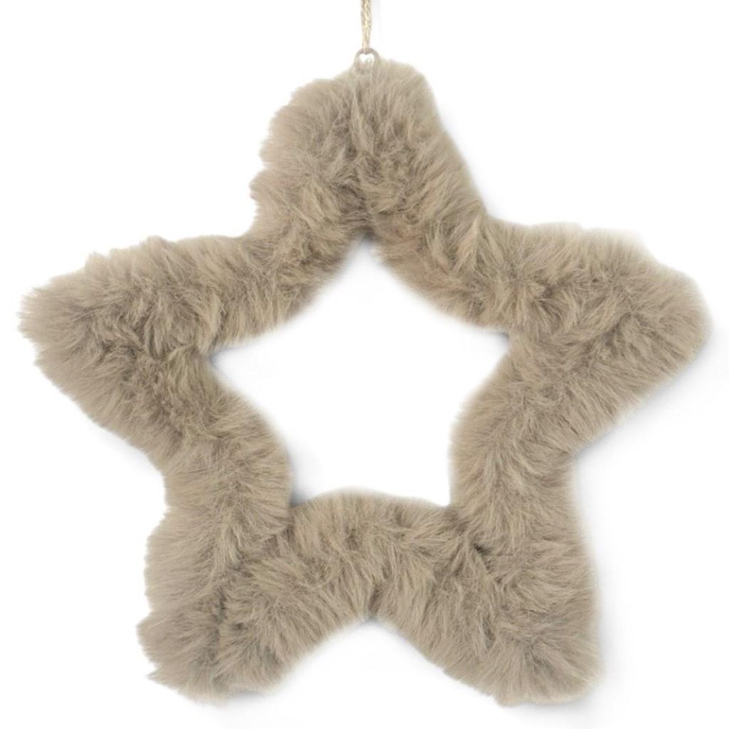 Fell-Stern 21cm | Flauschiger Stern zum Aufhängen, Produktbild 