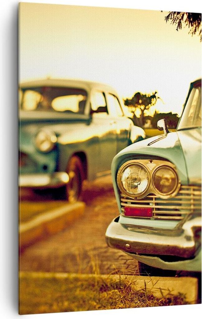 Bild auf Leinwand - Leinwandbild - Einteilig - Auto Kuba Klassiker - 80x120cm - Wand Bild - Wanddeko - Wandbilder - Leinwanddruck - Wanddekoration ...